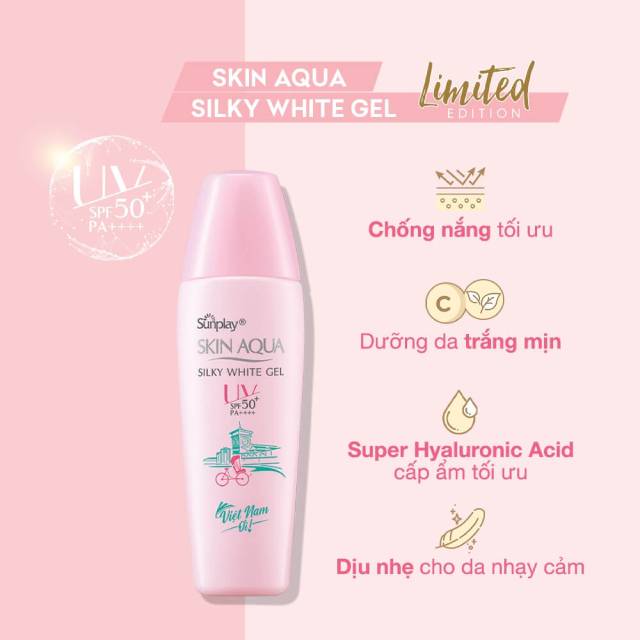 Skin Aqua Silky White Gel có khả năng dưỡng da trắng mịn