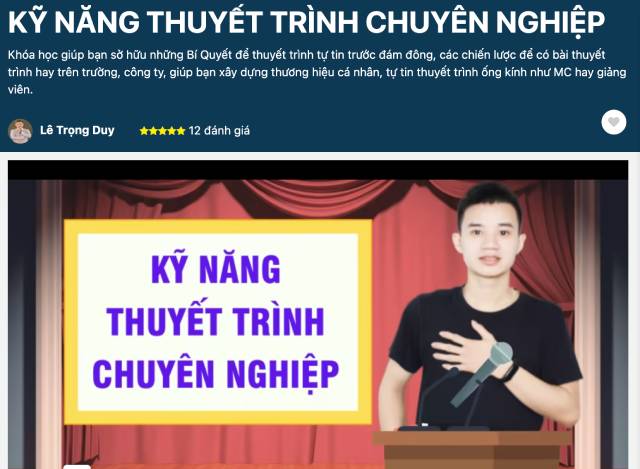 Khóa học: Kỹ năng thuyết trình chuyên nghiệp